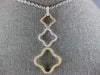 ESTATE LARGE .71CT DIAMOND 18K TRI COLOR GOLD 4 LEAF CLOVER JOURNEY LOVE PENDANT