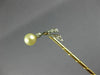 ANTIQUE .07CT OLD MINE DIAMOND & AAA PEARL 14K YELLOW GOLD BIRD LAPEL PIN #26535
