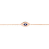 ESTATE SOLID 14KT ROSE GOLD 3D EVIL EYE LUCKY FUN ADJUSTABLE BRACELET