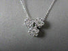 ANTIQUE 1.14CT ROUND CUT DIAMOND 14KT WHITE GOLD CLASSIC TRIPLE FLOWER PENDANT