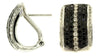 WIDE 1.53CT WHITE & BLACK DIAMOND 14KT WHITE GOLD 3D MULTI ROW CLIP ON EARRINGS