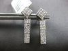 1.0CT DIAMOND 14K WHITE GOLD PRINCESS INVISIBLE GEOMETRICAL BAR HANGING EARRINGS