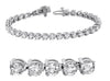 LARGE 11.0CT DIAMOND 14KT WHITE GOLD 3D CLASSIC ROUND 3 PRONG TENNIS BRACELET