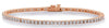 ESTATE 2.0CT DIAMOND 14KT ROSE GOLD 3D CLASSIC ROUND TENNIS BRACELET