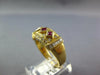 ESTATE 1.49CT DIAMOND & AAA RUBY 18K YELLOW GOLD PRINCESS & ROUND BEZEL FUN RING