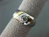 ESTATE .30CT DIAMOND SOLITAIRE 14KT WHITE & YELLOW GOLD MENS GYPSY RING #5445