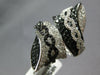 LARGE 4.36CT WHITE & BLACK DIAMOND 14K WHITE GOLD CRISS CROSS INFINITY LOVE RING