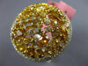 GIA LARGE 6.66CT MULTI COLOR DIAMOND 18K TWO TONE GOLD 3D FILIGREE COCKTAIL RING