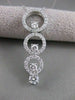 ESTATE 1.06CT DIAMOND 14K WHITE GOLD LONG DESIGNER CIRCLE JOURNEY PENDANT #2384