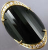 ESTATE EXTRA LARGE .45CT DIAMOND & AAA BLACK ONYX 14KT YELLOW GOLD OVAL FUN RING