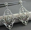 ANTIQUE LARGE 1.99CT DIAMOND 14KT W GOLD FILIGREE FLORAL DROP EARRINGS STUNNING!