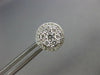 LARGE .77CT DIAMOND 18KT WHITE GOLD 3D ROUND CLUSTER HALO CLASSIC STUD EARRINGS