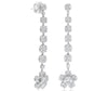 LARGE 5.05CT DIAMOND 18K WHITE GOLD ROUND MARQUISE & PEAR SHAPE HANGING EARRINGS