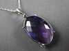 LARGE 9.49CT DIAMOND & AAA AMETHYST 14K WHITE GOLD OVAL & ROUND FLOATING PENDANT