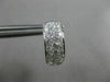 ESTATE 1.37CT ROUND DIAMOND 18K WHITE GOLD 3D PAVE 3 ROW CLASSIC HUGGIE EARRINGS