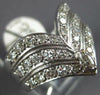 ANTIQUE WIDE 1.26CT DIAMOND 14KT WHITE GOLD THREE ROW V SHAPE ANNIVERSARY RING