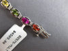 6.76CT DIAMOND & MULTI COLOR SAPPHIRE 14KT WHITE GOLD 3D CLASSIC TENNIS BRACELET