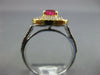 ESTATE WIDE 1.64CT DIAMOND & AAA SAPPHIRE 14K 2 TONE GOLD SQUARE ENGAGEMENT RING
