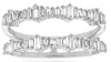 ESTATE .42CT DIAMOND 14KT WHITE GOLD 3D BAGUETTE INSERT WEDDING ANNIVERSARY RING