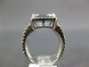 LARGE 6.07CT DIAMOND & AAA AQUAMARINE 14K WHITE GOLD EMERALD CUT ENGAGEMENT RING