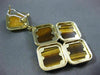 LARGE .80CT DIAMOND & TIGER EYE & QUARTZ 14K YELLOW GOLD SQUARE HANGING EARRINGS