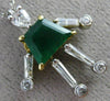 ESTATE 1.71CT DIAMOND & AAA EMERALD 14K TWO TONE GOLD 3D FLEXIBLE FEMALE PENDANT