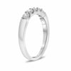 ESTATE .50CT DIAMOND 14KT WHITE GOLD 3D CLASSIC 5 STONE ROUND ANNIVERSARY RING