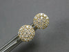 ESTATE .50CT DIAMOND 14KT YELLOW GOLD 3D CLASSIC CLUSTER FLOWER STUD EARRINGS