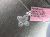 ESTATE .48CT DIAMOND 14KT WHITE GOLD 3D FLOWER LOVE FLOATING PENDANT