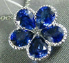 ESTATE 1.99CT DIAMOND & AAA SAPPHIRE 18KT WHITE GOLD 3D FLOWER FILIGREE PENDANT