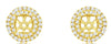 ESTATE 0.27CT DIAMOND 14KT YELLOW GOLD 3D DOUBLE HALO SQUARE JACKET EARRINGS