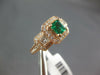 WIDE 1.39CT DIAMOND & AAA EMERALD 14K ROSE GOLD PRINCESS & ROUND ENGAGEMENT RING
