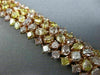 ESTATE LARGE 24.03CT MULTI COLOR DIAMOND 18KT ROSE GOLD CLUSTER TENNIS BRACELET