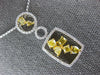GIA 1.49CT WHITE & FANCY YELLOW DIAMOND 18K 2 TONE GOLD SQUARE CIRCULAR NECKLACE