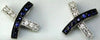 .32CT DIAMOND & AAA SAPPHIRE 14KT WHITE GOLD 3D CRISS CROSS X LOVE STUD EARRINGS