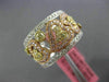 WIDE .88CT WHITE PINK & FANCY YELLOW DIAMOND 18K TRI COLOR GOLD ANNIVERSARY RING
