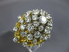 ESTATE EXTRA LARGE 5.26CT 14KT 2 TONE GOLD CLUSTER FILIGREE FLOWER COCKTAIL RING