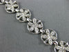 ANTIQUE WIDE 1.60CT DIAMOND 18KT WHITE GOLD MULTI LEAF FLOWER CIRCULAR BRACELET