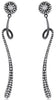 ESTATE 1.11CT DIAMOND 18K BLACK GOLD 3D FLOWER DOUBLE SWIRL FUN HANGING EARRINGS