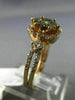 ESTATE 1CT WHITE & CHOCOLATE FANCY DIAMOND 14KT ROSE GOLD FLOWER ENGAGEMENT RING