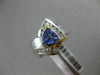 LARGE 1.69CT DIAMOND & AAA TANZANITE 14K 2 TONE GOLD 3D TRILLION ENGAGEMENT RING