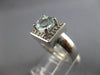 .48CT DIAMOND & AAA AQUAMARINE 14KT WHITE GOLD CUSHION & ROUND ENGAGEMENT RING