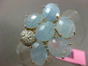 ESTATE LARGE 10.25CT DIAMOND & AAA BLUE QUARTZ 14KT YELLOW GOLD 3D FLOWER RING