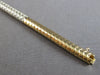 WIDE 4.24CT DIAMOND 14KT 2 TONE GOLD MULTI ROW SEMI ETERNITY FLEXIBLE BRACELET