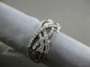 ESTATE WIDE .80CT DIAMOND 18K WHITE GOLD CRISS CROSS SEMI ETERNITY INFINITY RING