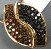 ESTATE LARGE 1.10CT BLACK & ORANGE DIAMOND 18KT ROSE GOLD MARQUISE SHAPE PENDANT