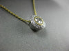ESTATE LARGE .45CT ROUND DIAMOND 18KT TWO TONE GOLD BEZEL HALO CLASSIC NECKLACE