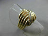 ESTATE LARGE .24CT ROUND DIAMOND 14KT YELLOW GOLD LEAF WAVE COCKTAIL RING #17268
