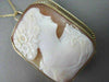 ANTIQUE 14KT YELLOW GOLD HAND CARVED LADY SHELL CAMEO PENDANT PIN & BROOCH #1328