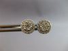 ESTATE .50CT DIAMOND 14KT WHITE GOLD 3D CLASSIC CLUSTER HALO STUD EARRINGS